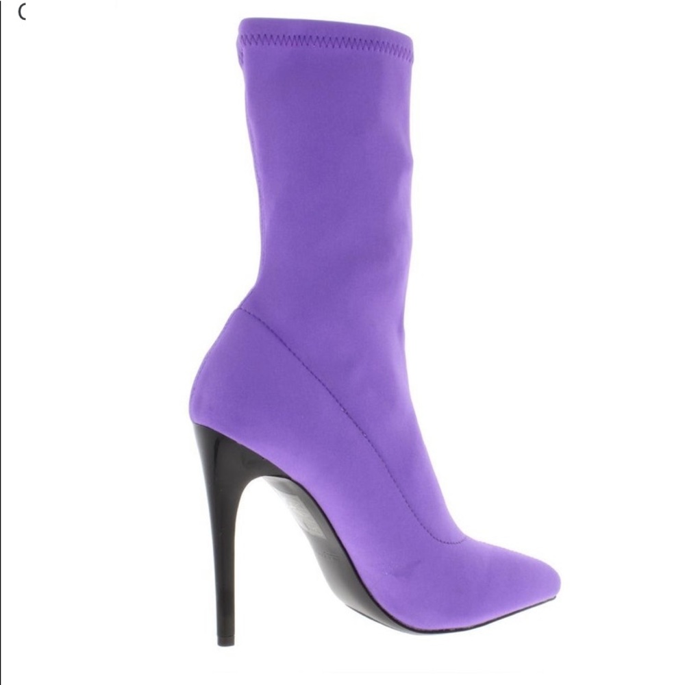 Call It Spring Hailassi Sock Bootie in Purple - Picture 3 of 11
